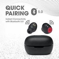 JBL C115 True Wireless in Ear Earbuds with Mic, Jumbo 21 Hours Playtime with Quick Charge, True Bass, Dual Connect, Bluetooth 5.0, Type C and Voice Assistant Support for Mobile Phones (Red)