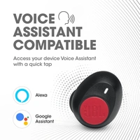 JBL C115 True Wireless in Ear Earbuds with Mic, Jumbo 21 Hours Playtime with Quick Charge, True Bass, Dual Connect, Bluetooth 5.0, Type C and Voice Assistant Support for Mobile Phones (Red)
