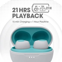 JBL C115 True Wireless in Ear Earbuds with Mic, Jumbo 21 Hours Playtime with Quick Charge, True Bass, Dual Connect, Bluetooth 5.0, Type C and Voice Assistant Support for Mobile Phones (Mint)