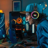 Seekart Premium Monster Over-The-Ear Gaming Headeset with Noise Isolation and LED Lighting Effects for PS4, Xbox One, Laptop, PC, and Android Phones (Black)
