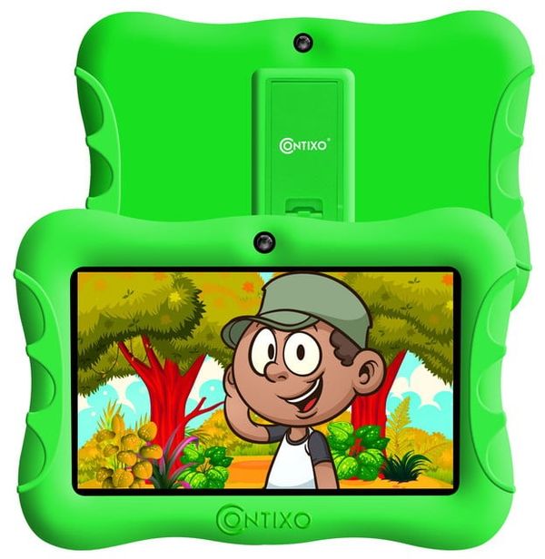 Contixo IZI V9 2GB RAM 32 GB ROM 7 Inch Kids Tablet, Android 10 Tablet, Educational Kids, Parental Control Pre Installed Learning Game Apps with WiFi Bluetooth Tablets for Kids 6+ Age (Green)