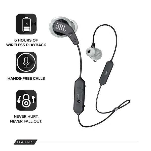 (Renewed) JBL Endurance Run Wireless Bluetooth In Ear Headphone with Mic (Black)