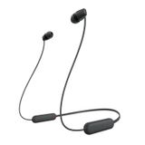 Sony WI-C100 Wireless Headphones with Customizable Equalizer for Deep Bass & 25 Hrs Battery, DSEE-Upscale, Splash Proof, 360RA, Fast Pair, in-Ear Bluetooth Headset with mic for Phone Calls (Black)