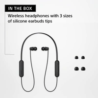 Sony WI-C100 Wireless Headphones with Customizable Equalizer for Deep Bass & 25 Hrs Battery, DSEE-Upscale, Splash Proof, 360RA, Fast Pair, in-Ear Bluetooth Headset with mic for Phone Calls (Black)