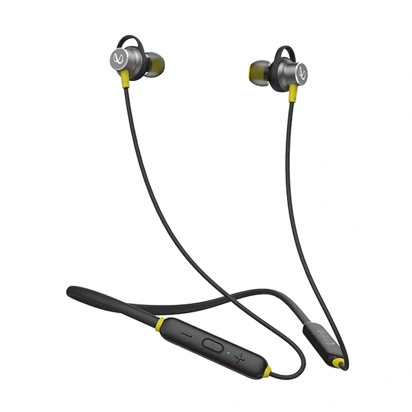 (RENEWED) Infinity - JBL Glide 120, in Ear Wireless Earphones with Mic, Deep Bass, Dual Equalizer, 12mm Drivers, Premium Metal Earbuds, Comfortable Flex Neckband, Bluetooth 5.0, IPX5 Sweatproof (Black & Yellow)