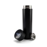 Seekart Premium Hot & Cold Flask Bottle Temperature Display Indicator Insulated Stainless Steel Smart Water Bottle,Double Wall Vacuum Intelligent Cup,Perfect for Hot and Cold Drinks,500ml (Black)