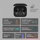 OnePlus Buds Pro Bluetooth Truly Wireless in Ear Earbuds with mic, Smart Adaptive Noise Cancellation, 10 Minutes Warp Charge, Upto 38 Hours Battery, Zen Mode, Bluetooth 5.2v (Matte Black)