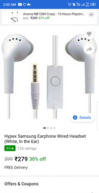 Samsung Original Quality Handfree - white