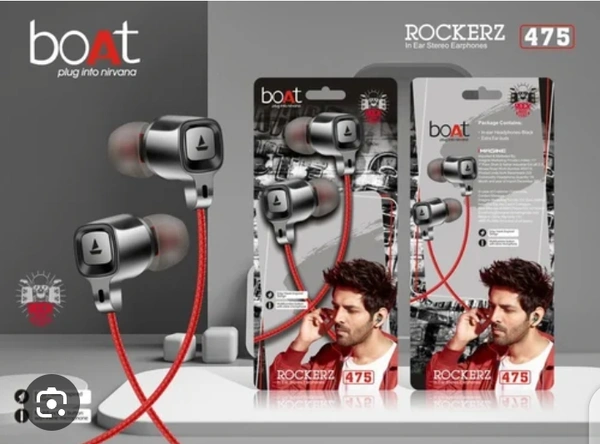 Boat 475 Earphone - Gray, Premium Look