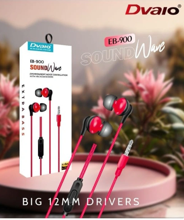 Dvaio Eb 400 Bass Boosted Wire Headphone - Red, Matt Red
