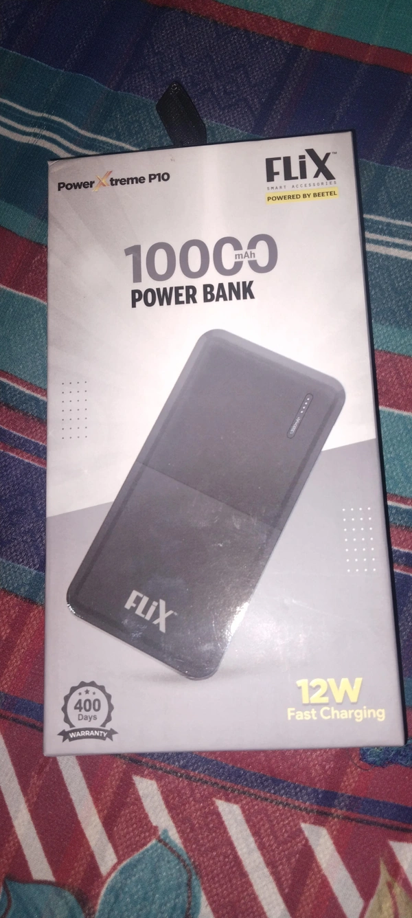 Flix 10000mah Power Bank  - Gray, Free