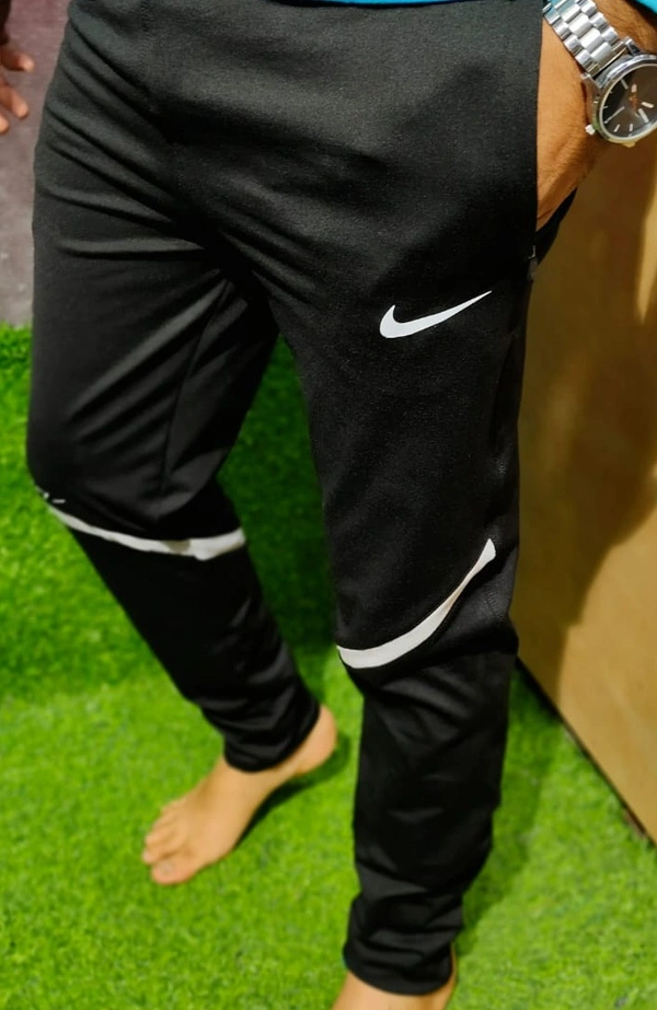 Trendy Imported 4 Way Lycra Trackpants - ₹350  - M, L, XL, XXL,, Black - Green, Black - White