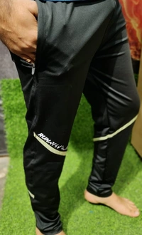 Trendy Imported 4 Way Lycra Trackpants - ₹350  - M, L, XL, XXL,, Black - Green, Black - White