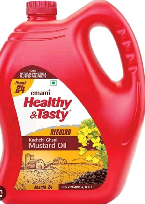 Emami Healthy & Tasty Kachhi Ghani Mustard Oil - 5 ltr.