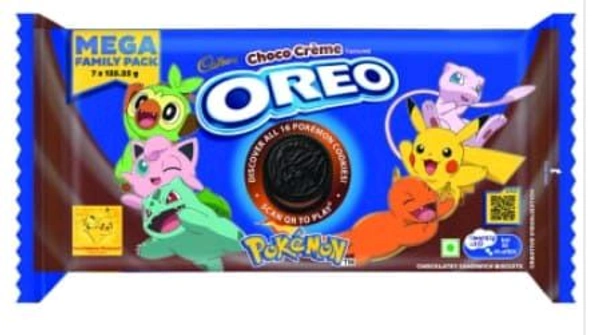 Cadbury Oreo Pokemon Chico Crème Chocolatey Sandwich Biscuit 876.75gm. 