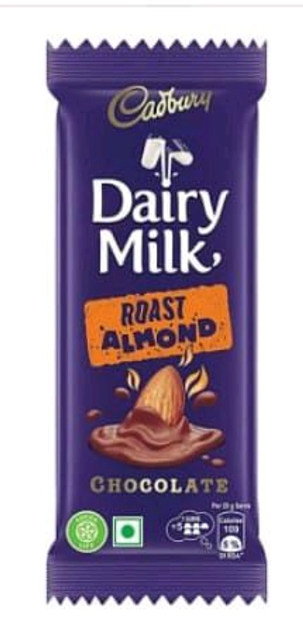 Cadbury Dairy Milk Roast Almond Chocolate Bar 80gm.