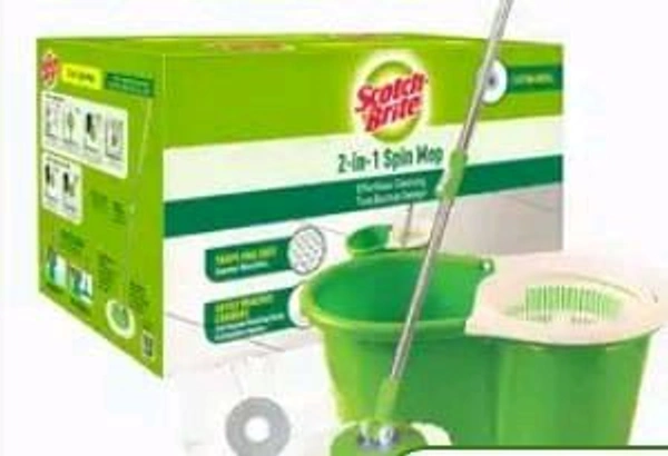 Scotch Brite 2-in-1 Bucket Spin Mop With Wiper