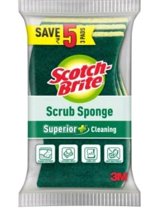 Scotch Brite Scrub Sponge 6x9.75 cm. 1pack(3pcs.)