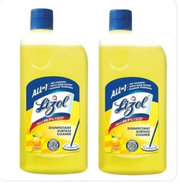 Lizol All in One Disinfectant Citrus Surface Cleaner 1 Pack (625ml.X2)