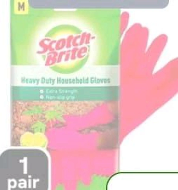 Scotch Briten Fresh Lemon Scent Hand Gloves Rubber 1pair