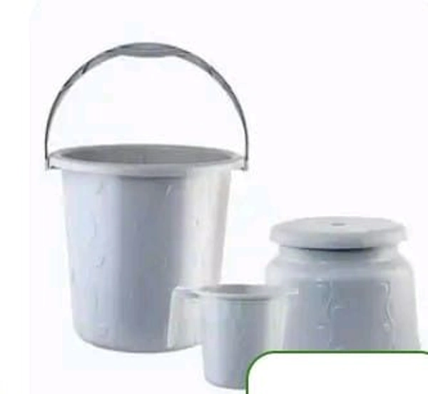 Cello Petal Bathroom Set (Bucket,Mug,& Stool)