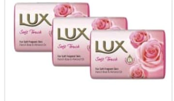 Lux Soft Touch French Rose & Almond Oil Soap 1pack (3pcs. × 150gm.)
