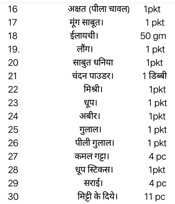 धन -लक्ष्मी पूजन सामग्री संग्रह ( महा लक्ष्मी)