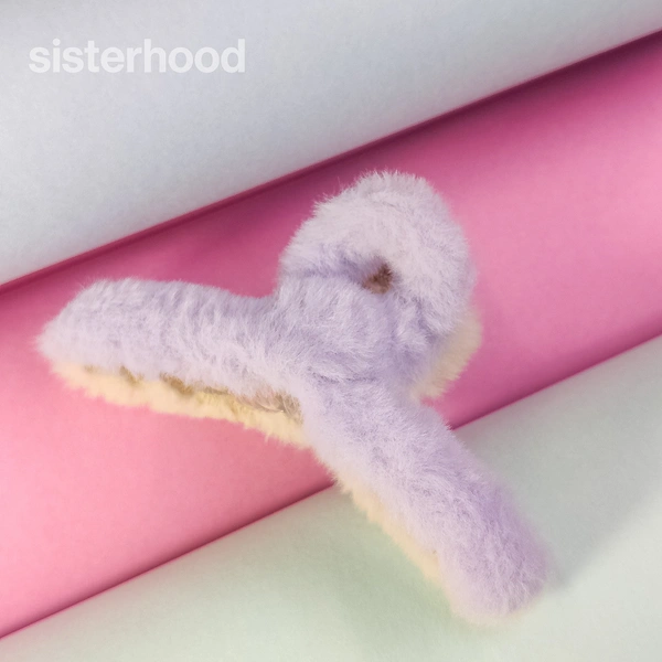 Sisterhood Imported korean Furry Hair Claw Clips,Large Fuzzy Hair Claw, C31001 - Periwinkle n sandal