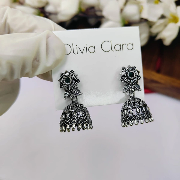 Sisterhood Silver Jhumkas 6002 - Japanese Laurel