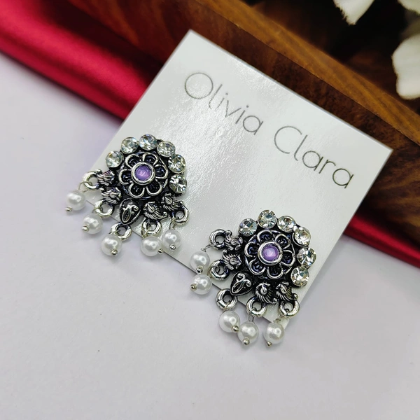 Sisterhood Oxisided Earring  1 - Electric Violet