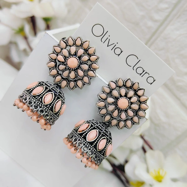 Sisterhood Stone Jhumkas 14