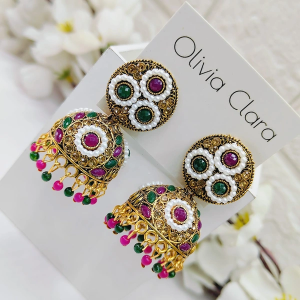 Sisterhood Stone Jhumkas 8