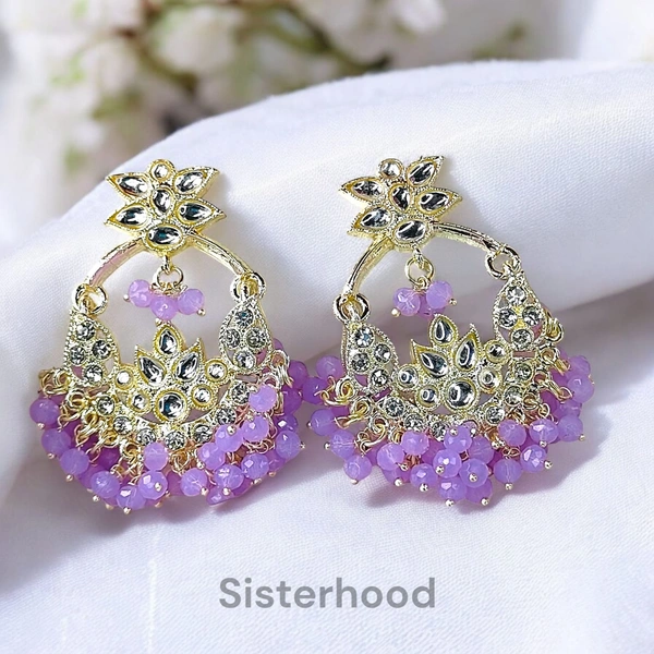 Sisterhood chandbali earrings 12 - Blue Chalk