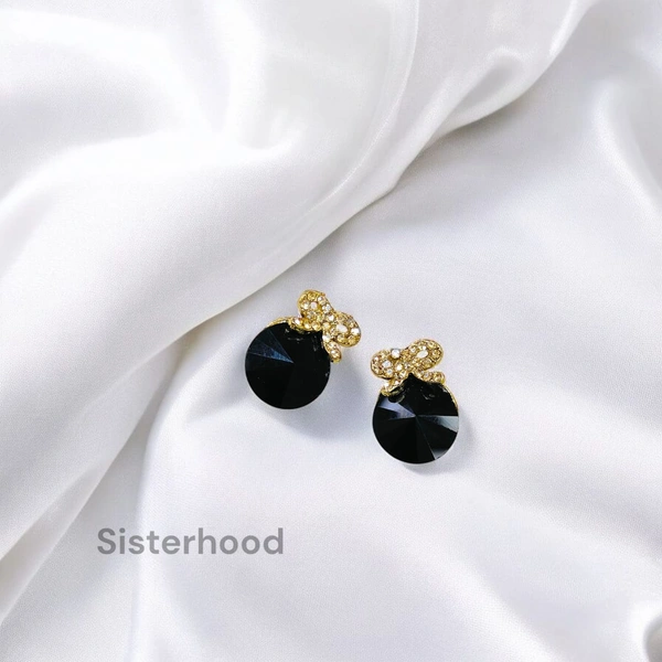 Sisterhood crystal Earring 3 - Navy Blue