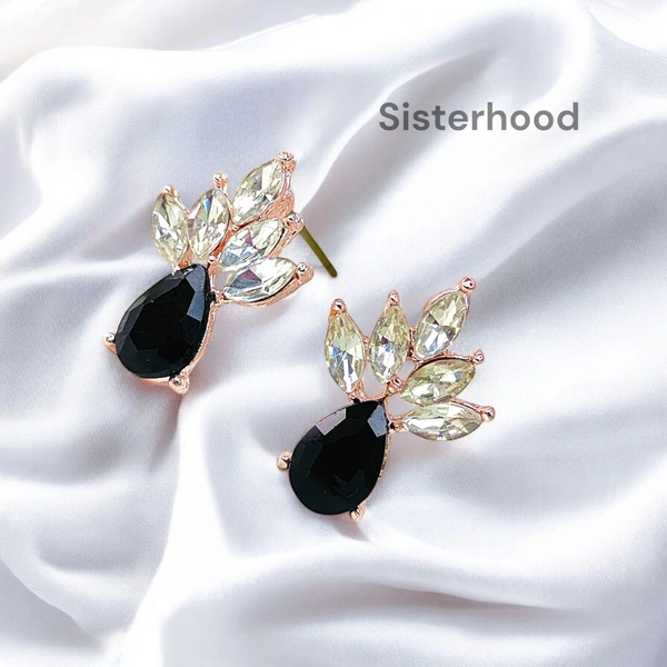 Sisterhood Cystal stone Earring22 - Black