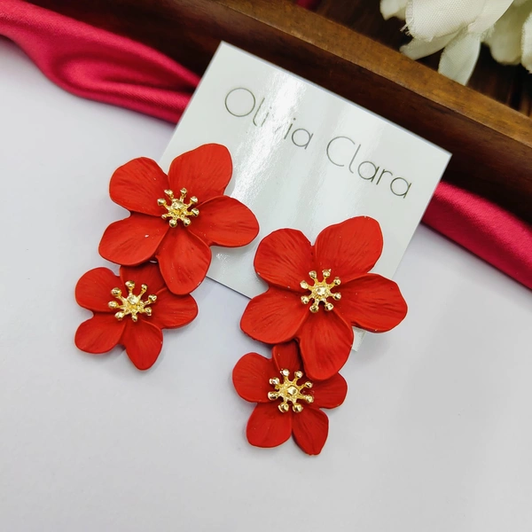 Sisterhood Double Flower Statement Earring2