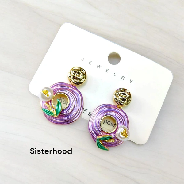 Sisterhood Statement color earrings 5 - Electric Violet
