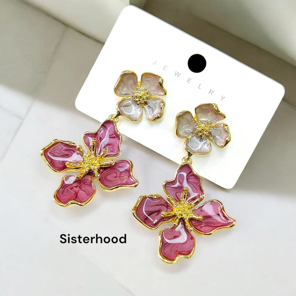 Sisterhood Flower Clourful stud 3