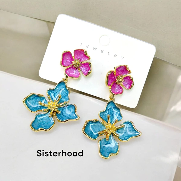 Sisterhood Flower Clourful stud 2
