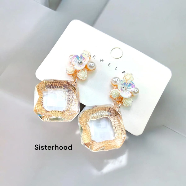 Sisterhood Glass earring 2 - Papaya Whip