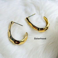Sisterhood Stainless Steel Gold Plated Earring1