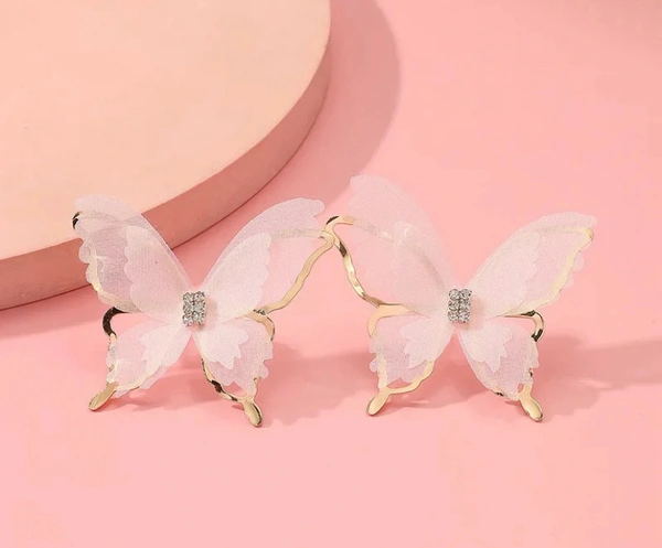 Butterfly Earring  - Pink Lace