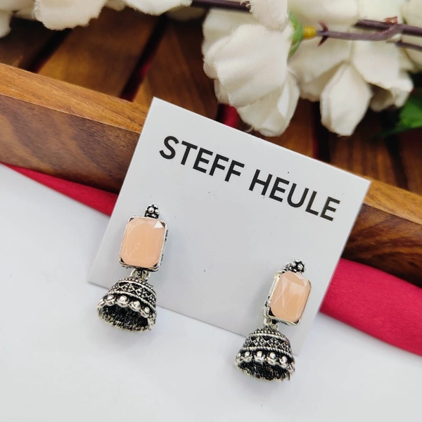 Sisterhood Silver Jhumka 11 - Papaya Whip