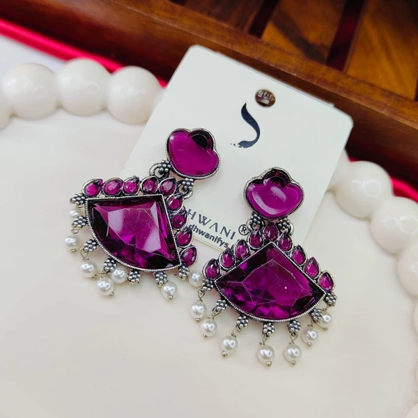 Sisterhood crystal  Earring8 - Purple