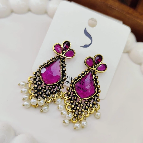 Sisterhood crystal  Earring3 - Violet Eggplant
