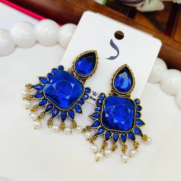 Sisterhood crystal  Earring10 - Navy Blue