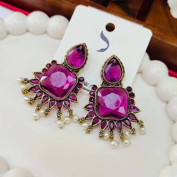Sisterhood crystal  Earring14 - Purple
