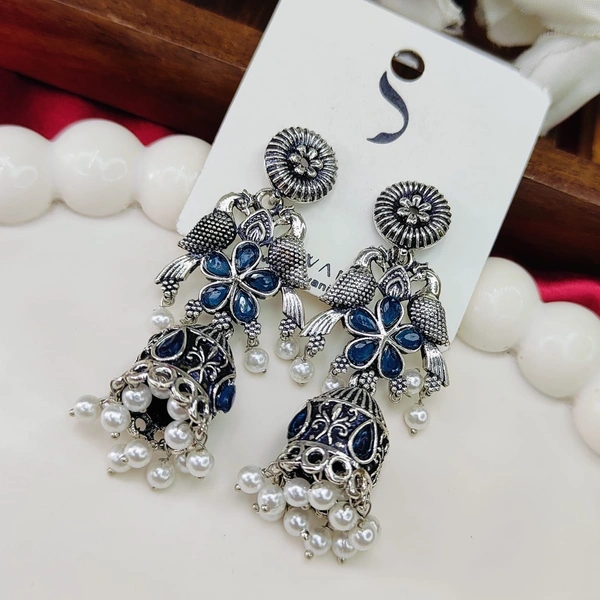 Sisterhood German Silver Jhumka 9 - Denim