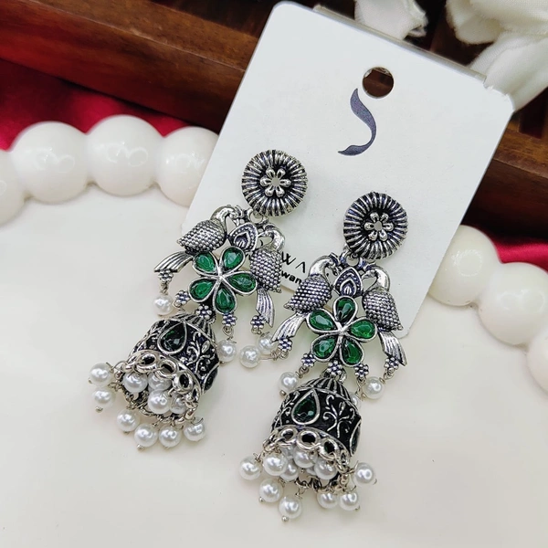 Sisterhood German Silver Jhumka 4 - Parsley