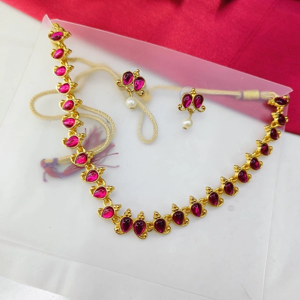 Sisterhood Ruby  Gold Plated Neckale set  3